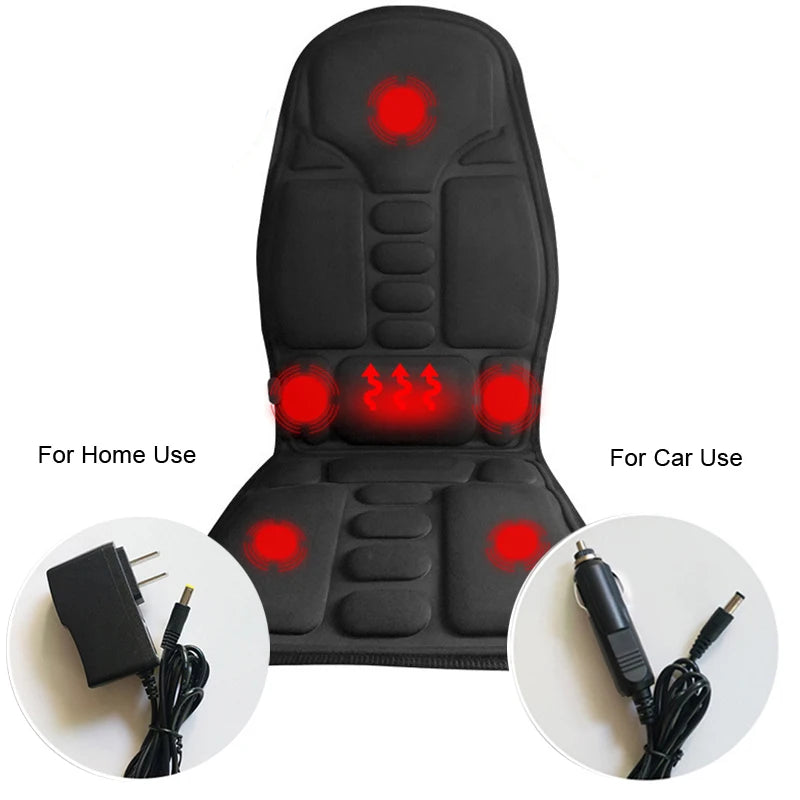 Full-Body Back Neck Waist Infrared Therapy Heated Massage Electric Vibrator Cushion Seat Car Home Office Massage Chair Mat Pad