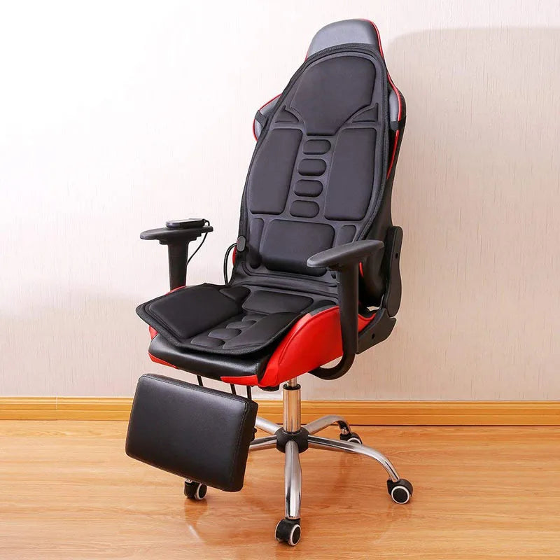 Full-Body Back Neck Waist Infrared Therapy Heated Massage Electric Vibrator Cushion Seat Car Home Office Massage Chair Mat Pad