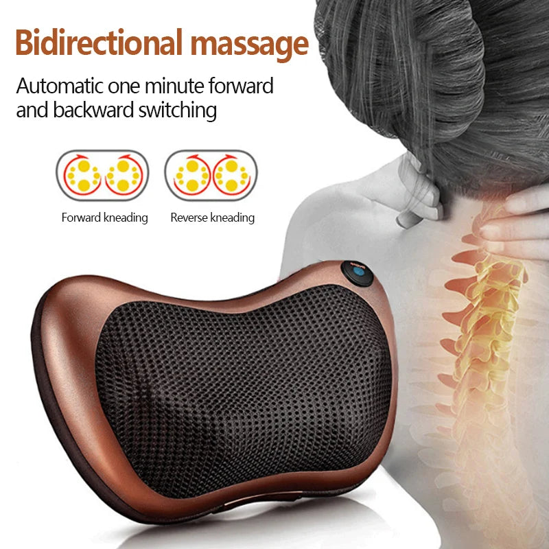 Massage Pillow 8 speed Head Relax Electric Shoulder Back Shiatsu Neck Massager