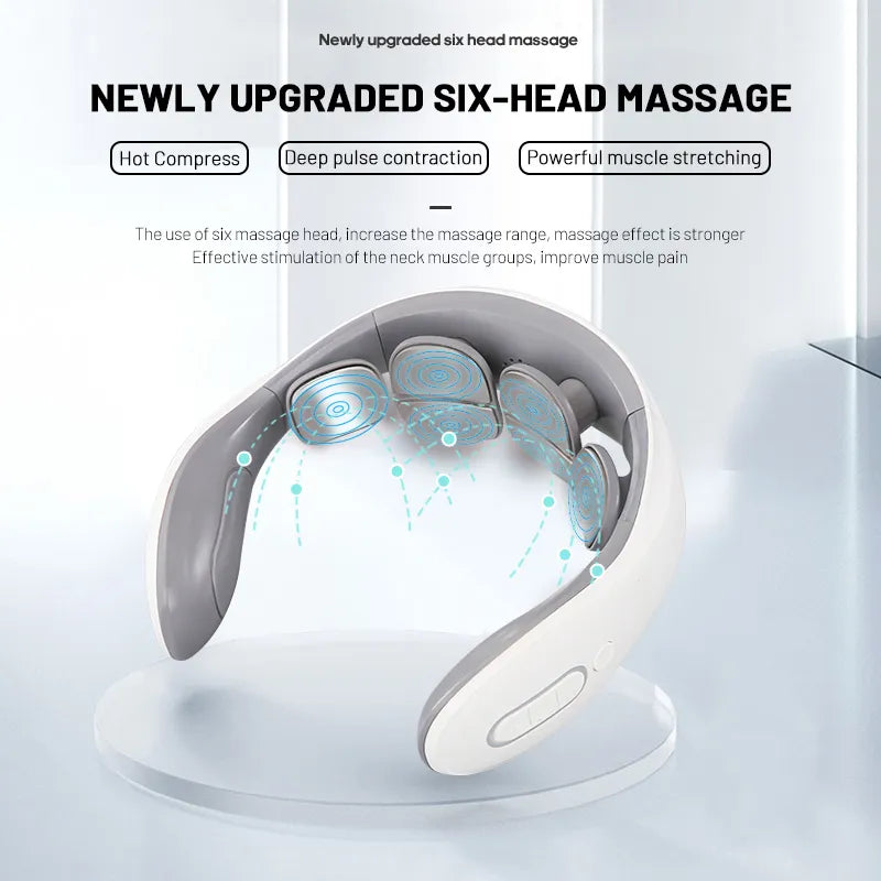 Neck Massage Instrument Intelligent Electric Rechargeable Heating Hot Pressing Magnetic Pulse Neck Massage Instrument