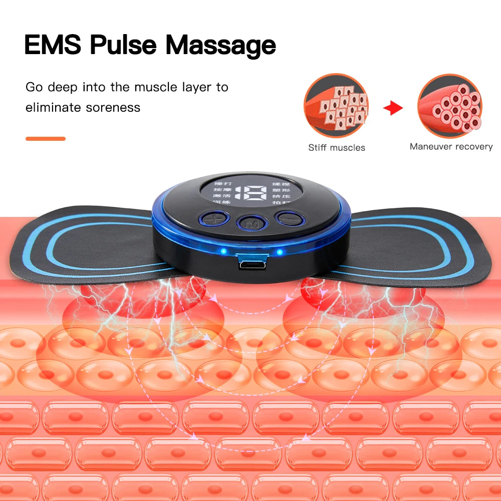 Rechargeable Neck Massager Electric Neck Massage EMS Cervical Vertebra Massage Patch for Muscle Pain Relief,Body Massager