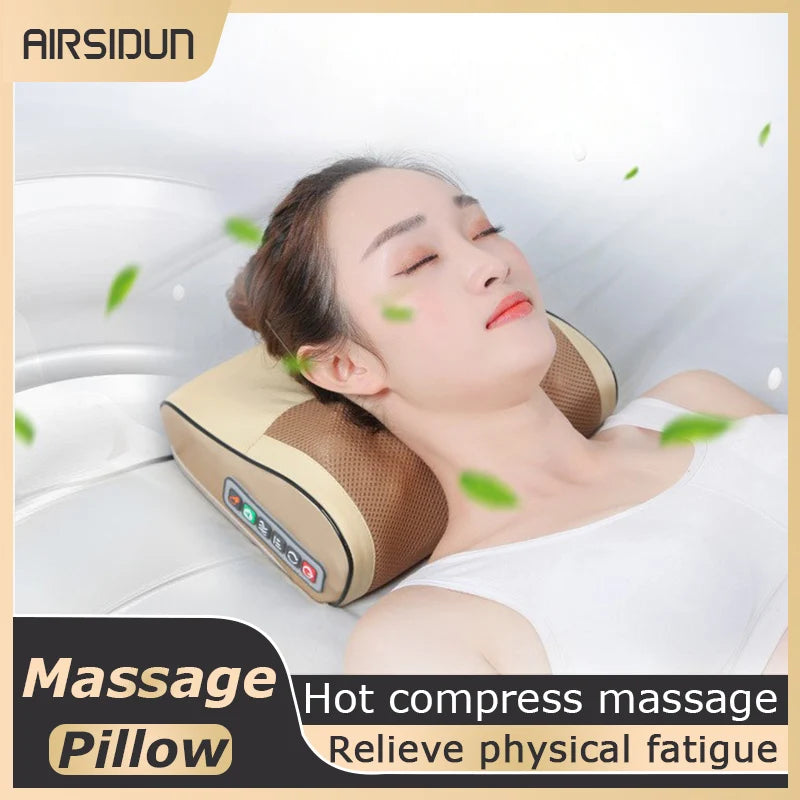 Cervical Massager Neck Massage Pillow Hot Compres ShoulderLumbar Spine Whole Body Multifunctional Massage Instrument Car Mounted