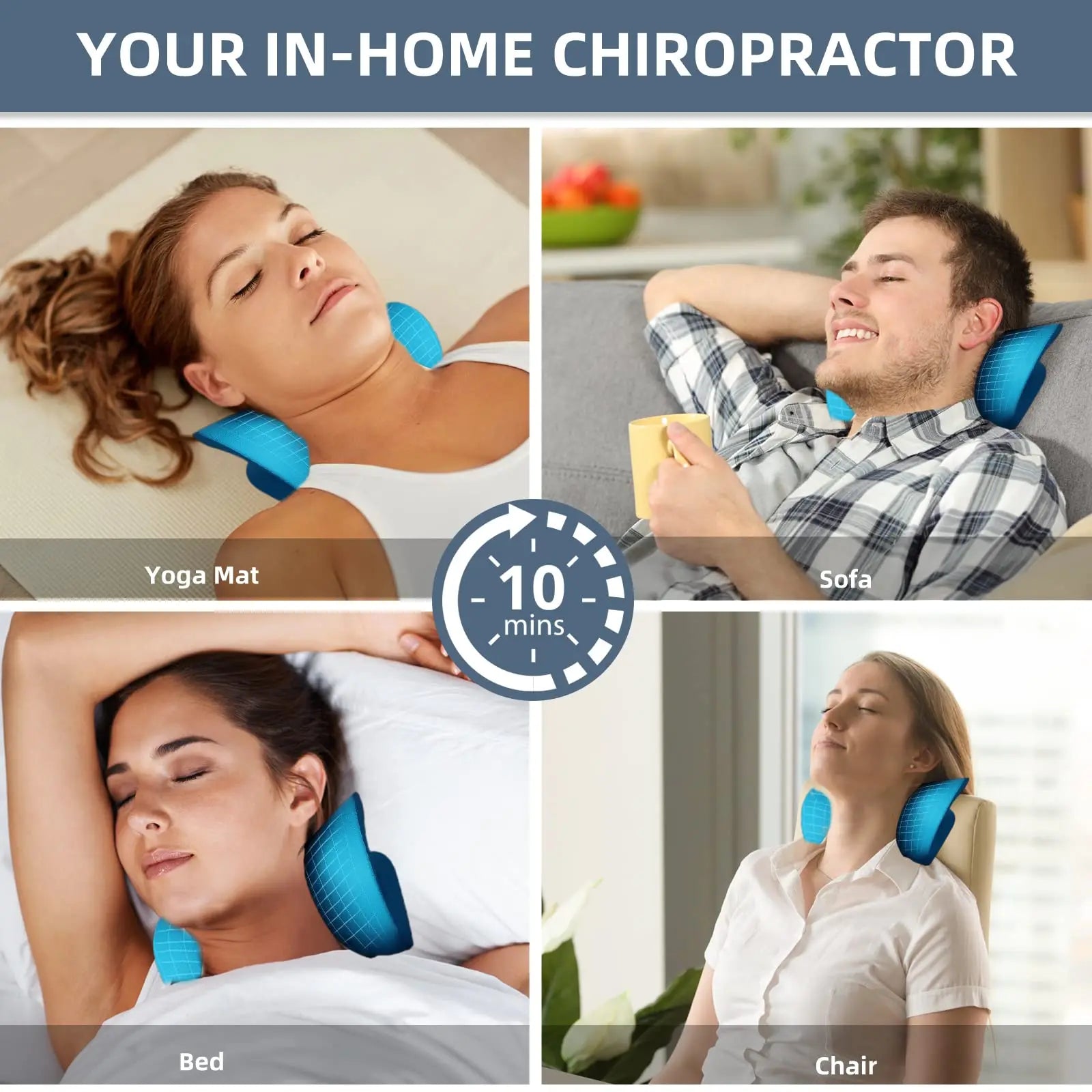 Neck Shoulder Stretcher Relaxer Cervical Chiropractic Traction Device Massage Pillow for Pain Relief Cervical Spine Alignment