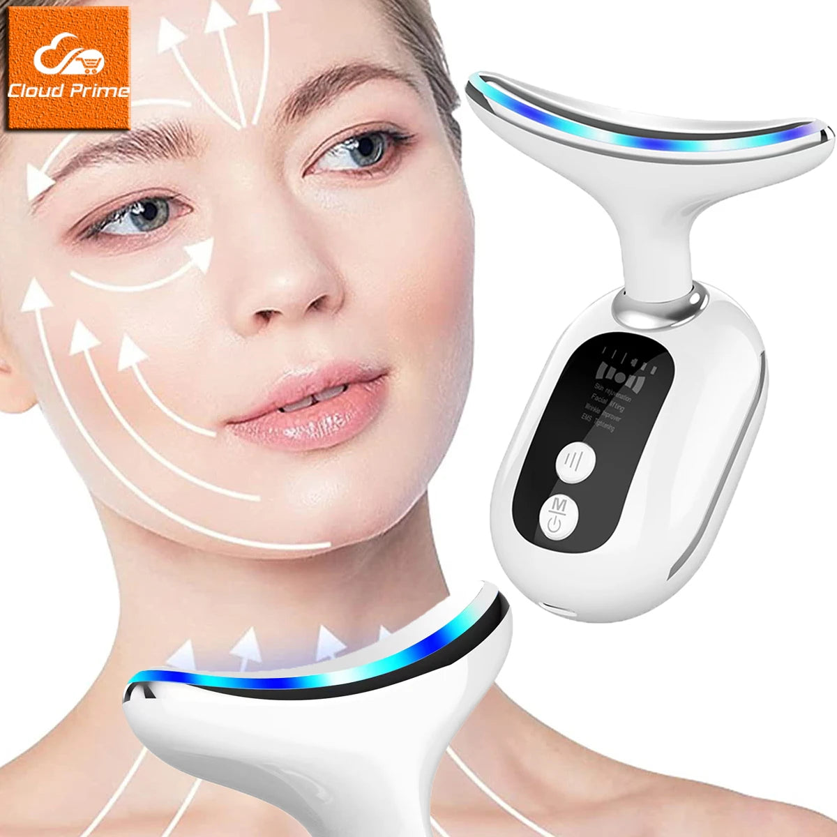 Neck Face Beauty Device LED Photon Skin Care Machine Face Lifting Firming Neck Wrinkle Removing Whitening Facial Massager