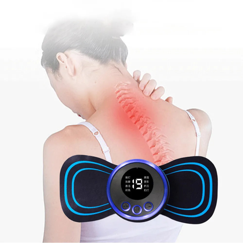 Rechargeable Neck Massager Electric Neck Massage EMS Cervical Vertebra Massage Patch for Muscle Pain Relief,Body Massager