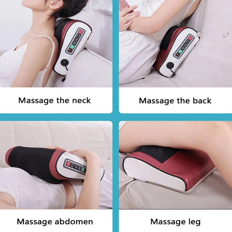 Cervical Massager Neck Massage Pillow Hot Compres ShoulderLumbar Spine Whole Body Multifunctional Massage Instrument Car Mounted