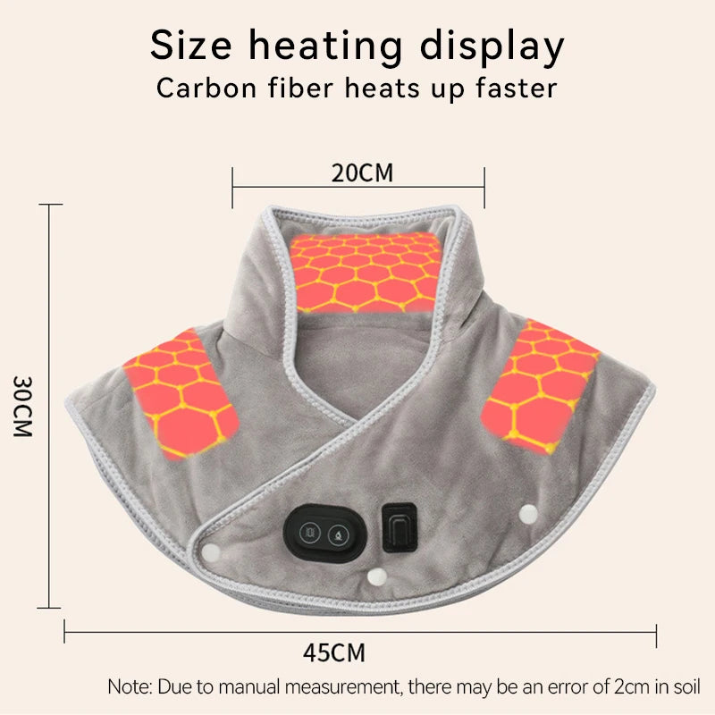 Neck Heating Pad Wrap Heated Shoulder Massager Cervical Relieve Pain Relief USB Electric Fatig Warming Back Brace Compress Tool