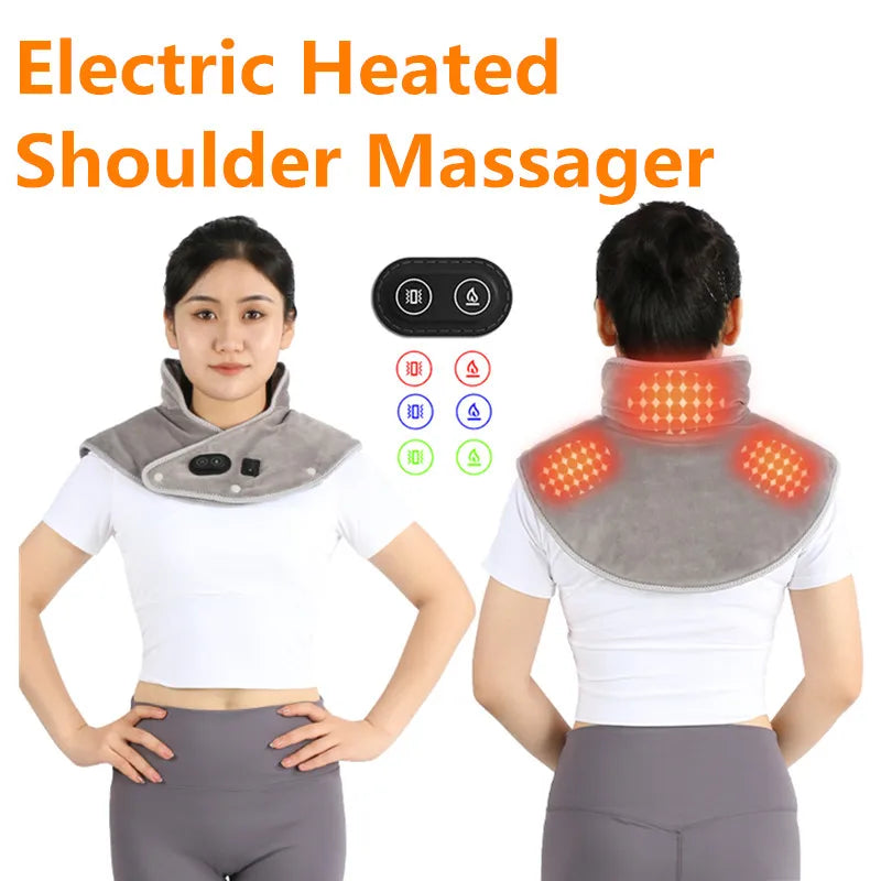 Neck Heating Pad Wrap Heated Shoulder Massager Cervical Relieve Pain Relief USB Electric Fatig Warming Back Brace Compress Tool