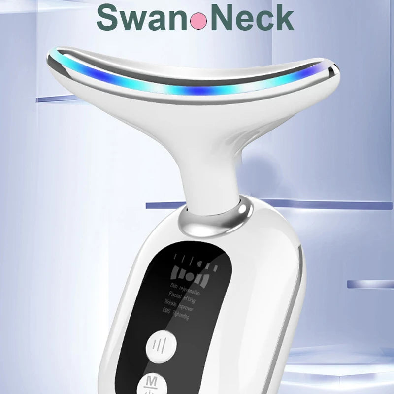 Neck Face Beauty Device LED Photon Skin Care Machine Face Lifting Firming Neck Wrinkle Removing Whitening Facial Massager