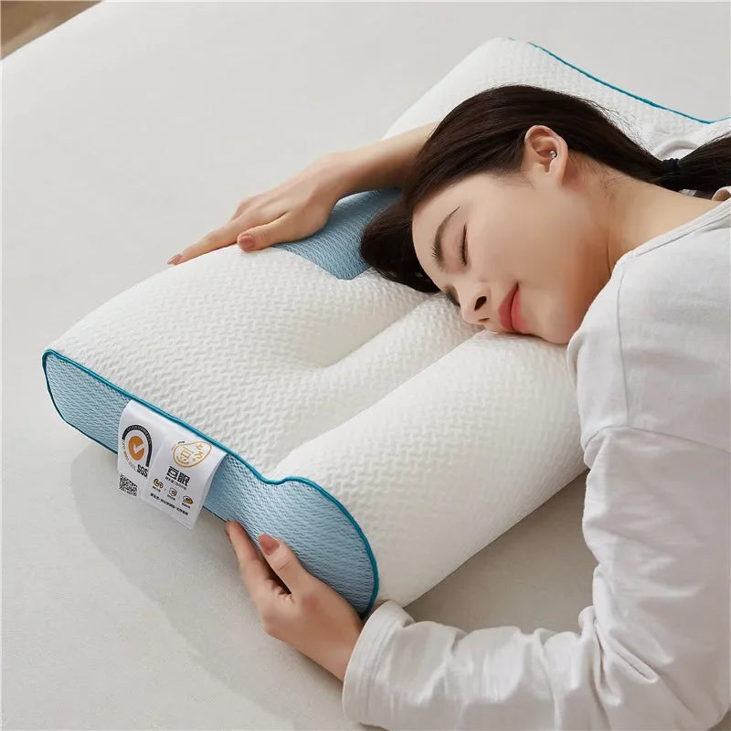 Orthopedic Reverse Traction Pillow Protects Cervical Spine and Helps Sleep Single Neck Pillow Machine Washable 48X74cm