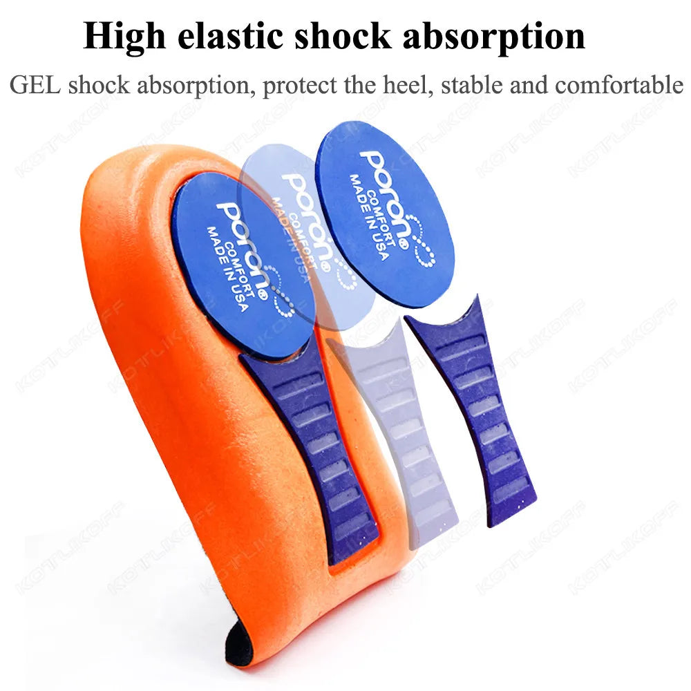 Orthopedic Half Insoles For Plantar Fasciitis Pain Relief Heel Pad Sports Running Soft Elastic Shock Absorption Heel Foot Insert