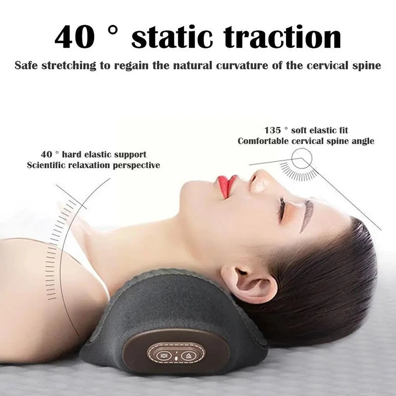 Electric Neck Massager Cervical Pillow Heating Vibration Massage Back Traction Relax Sleeping Memory Foam Pillow Spine Support